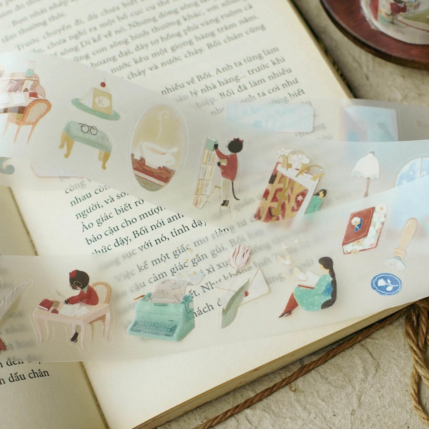 TeaYou Kiss-Cut PET Tape - The Enchanted Library (Loop)