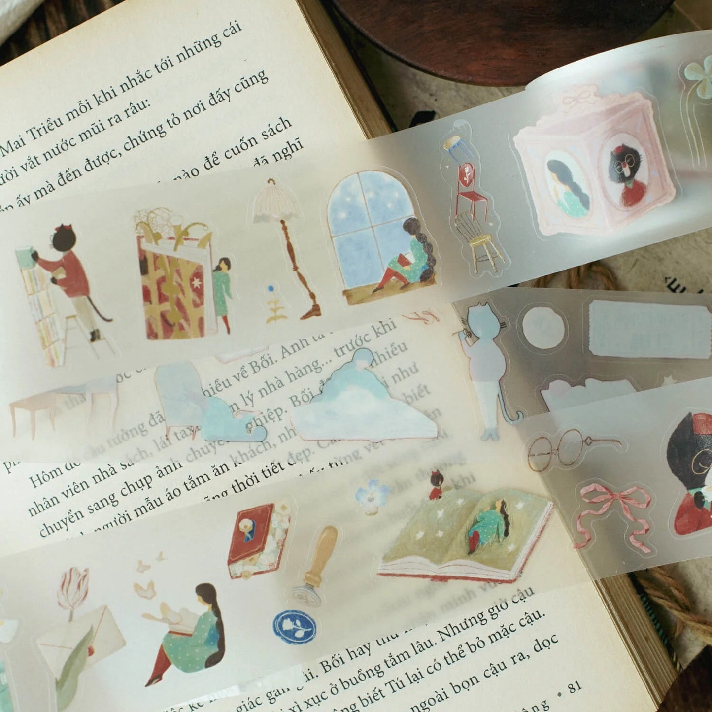 TeaYou Kiss-Cut PET Tape - The Enchanted Library (Loop)