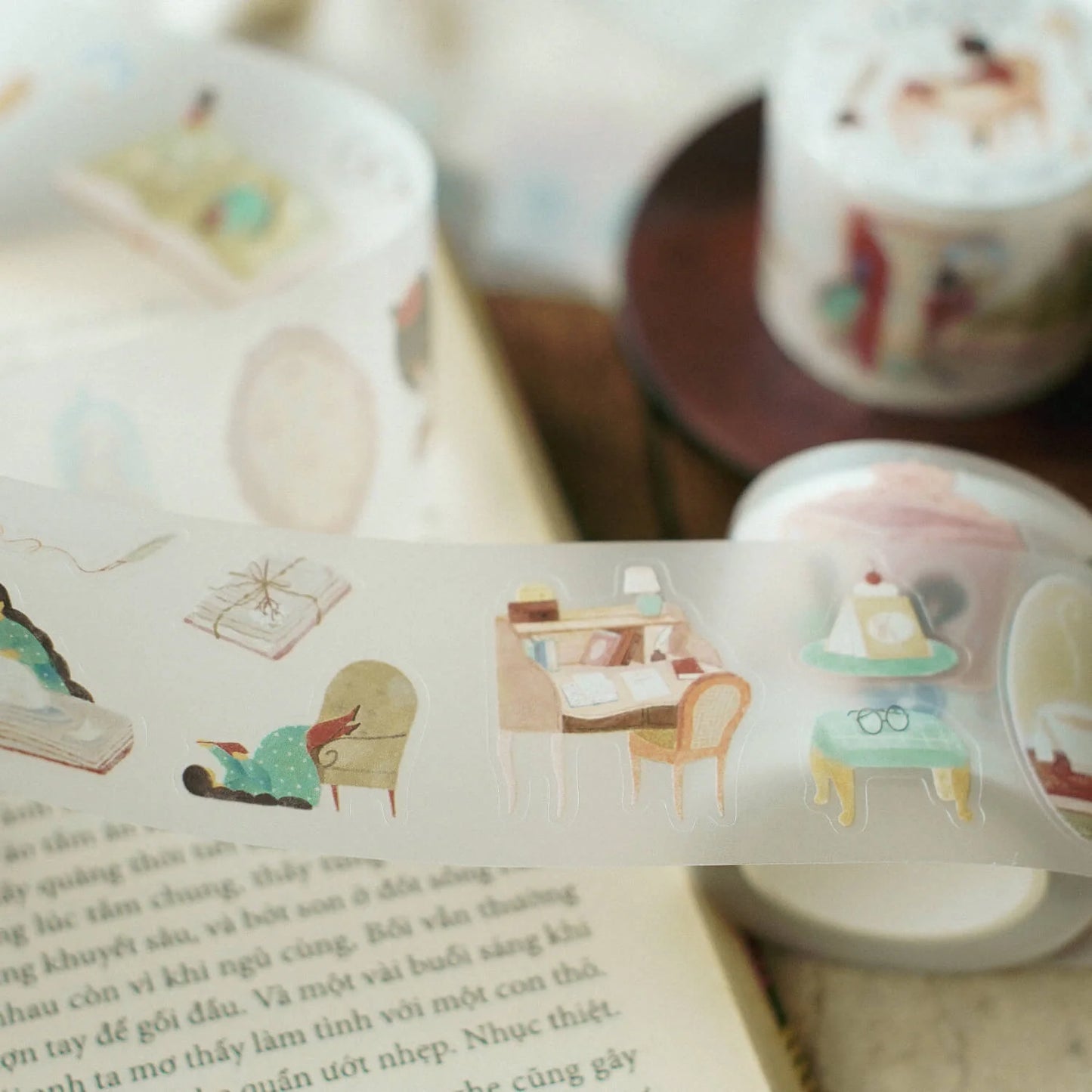 TeaYou Kiss-Cut PET Tape - The Enchanted Library (Loop)