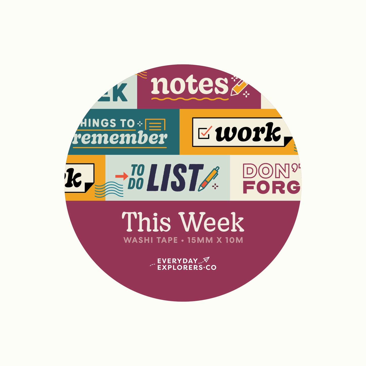 Everyday Explorers Co. Washi Tape - This Week
