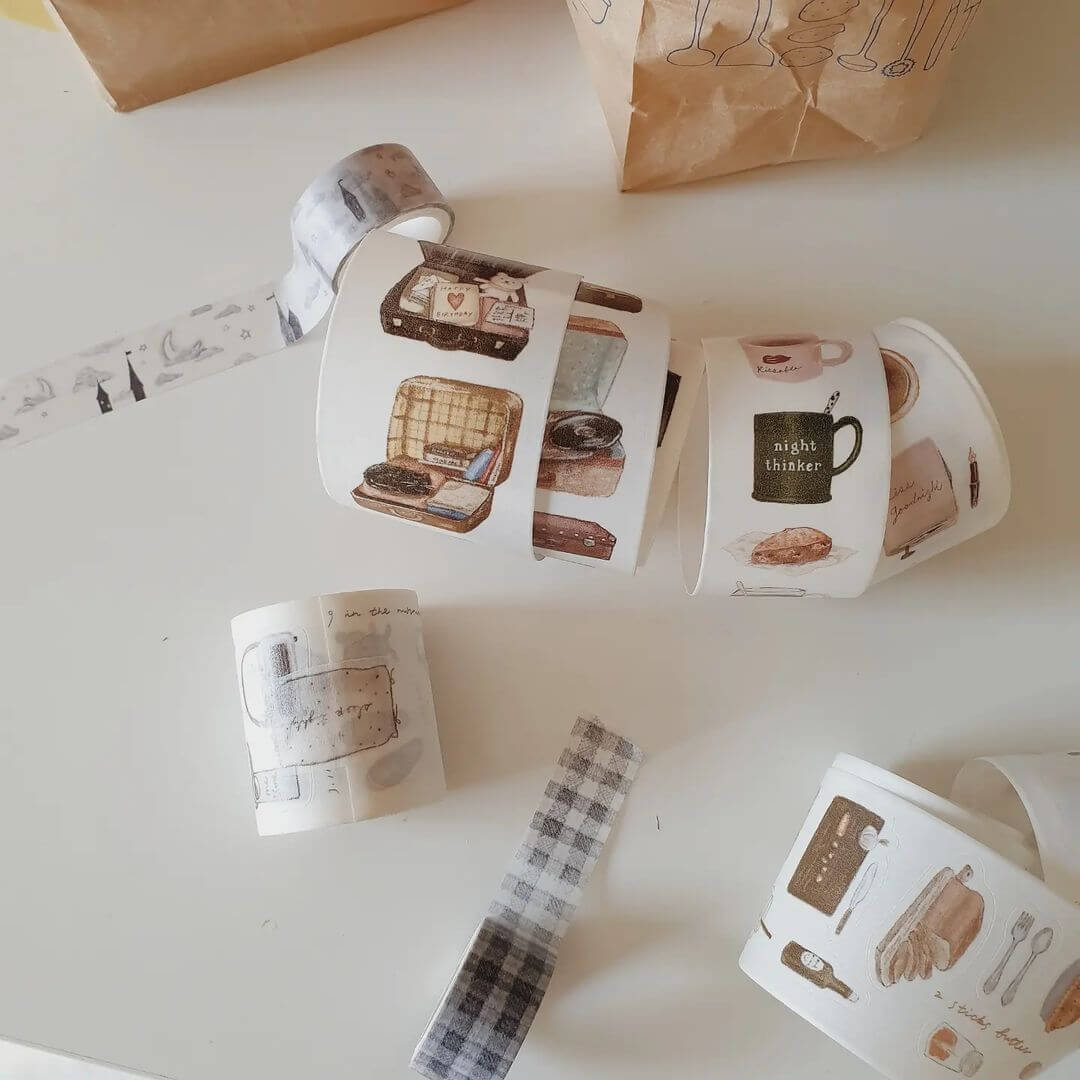Yeoncharm Washi Tape - Leather Suitcases (Loop)
