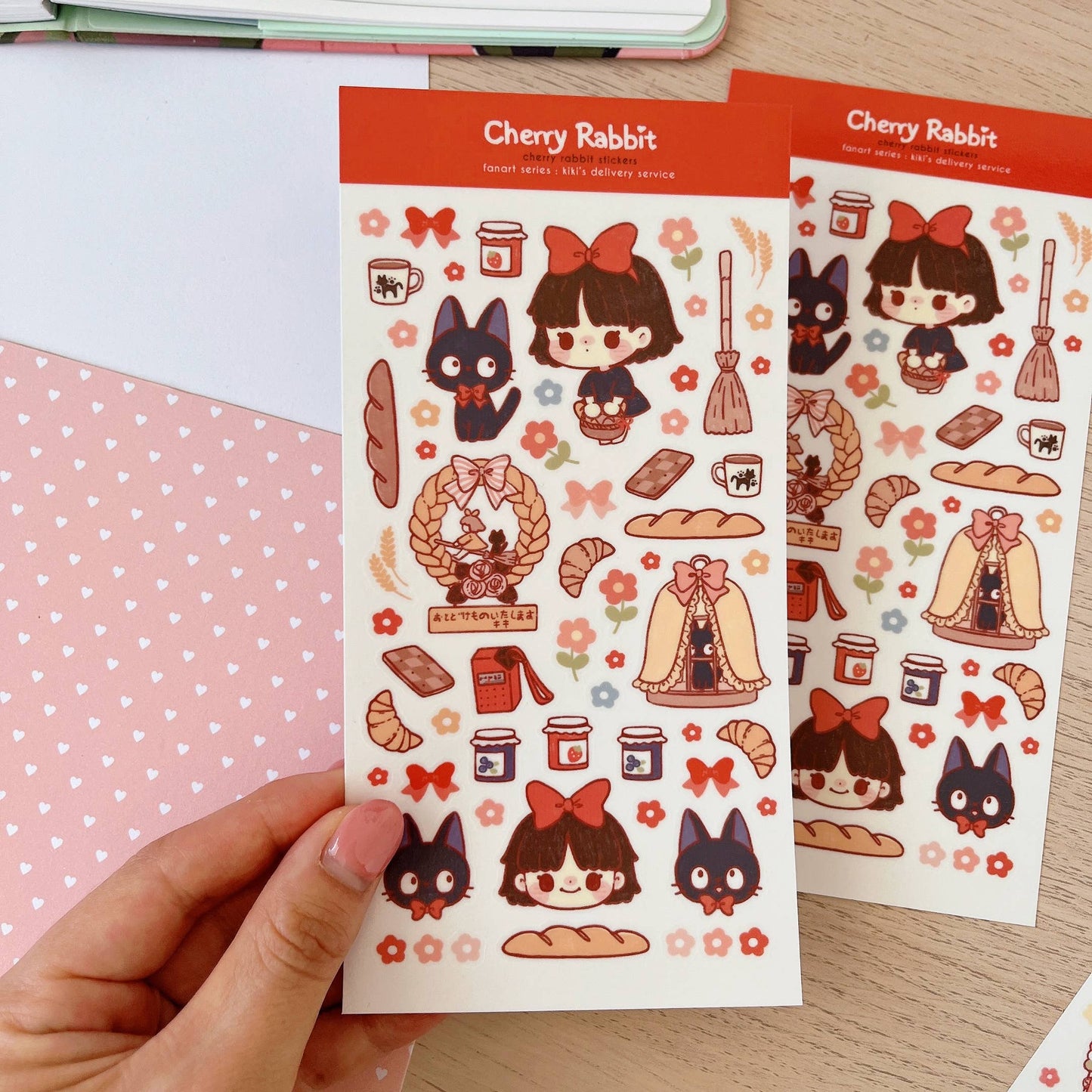 Cherry Rabbit Sticker Sheet - Studio Ghibli: Kiki's Delivery Service