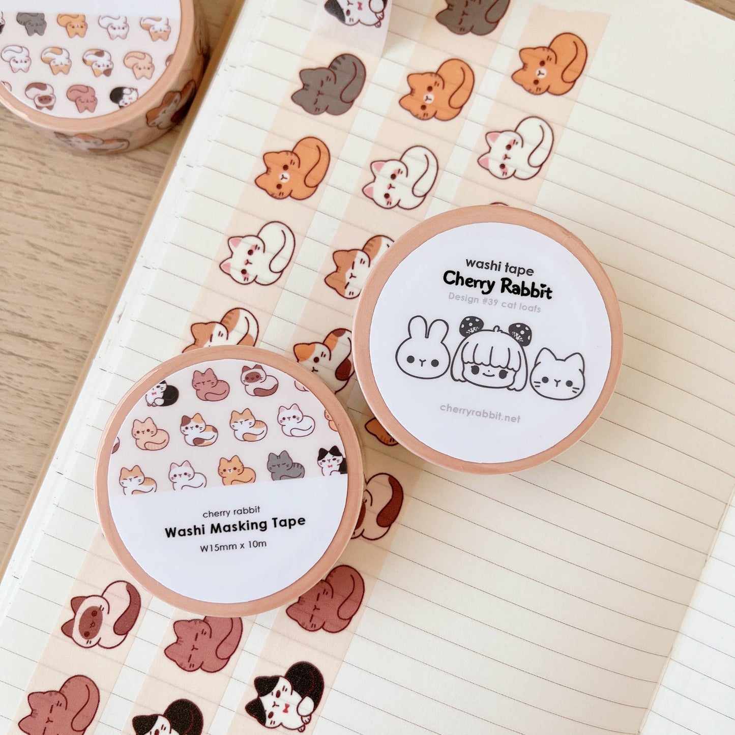 Cherry Rabbit Washi Tape - Cat Loafs