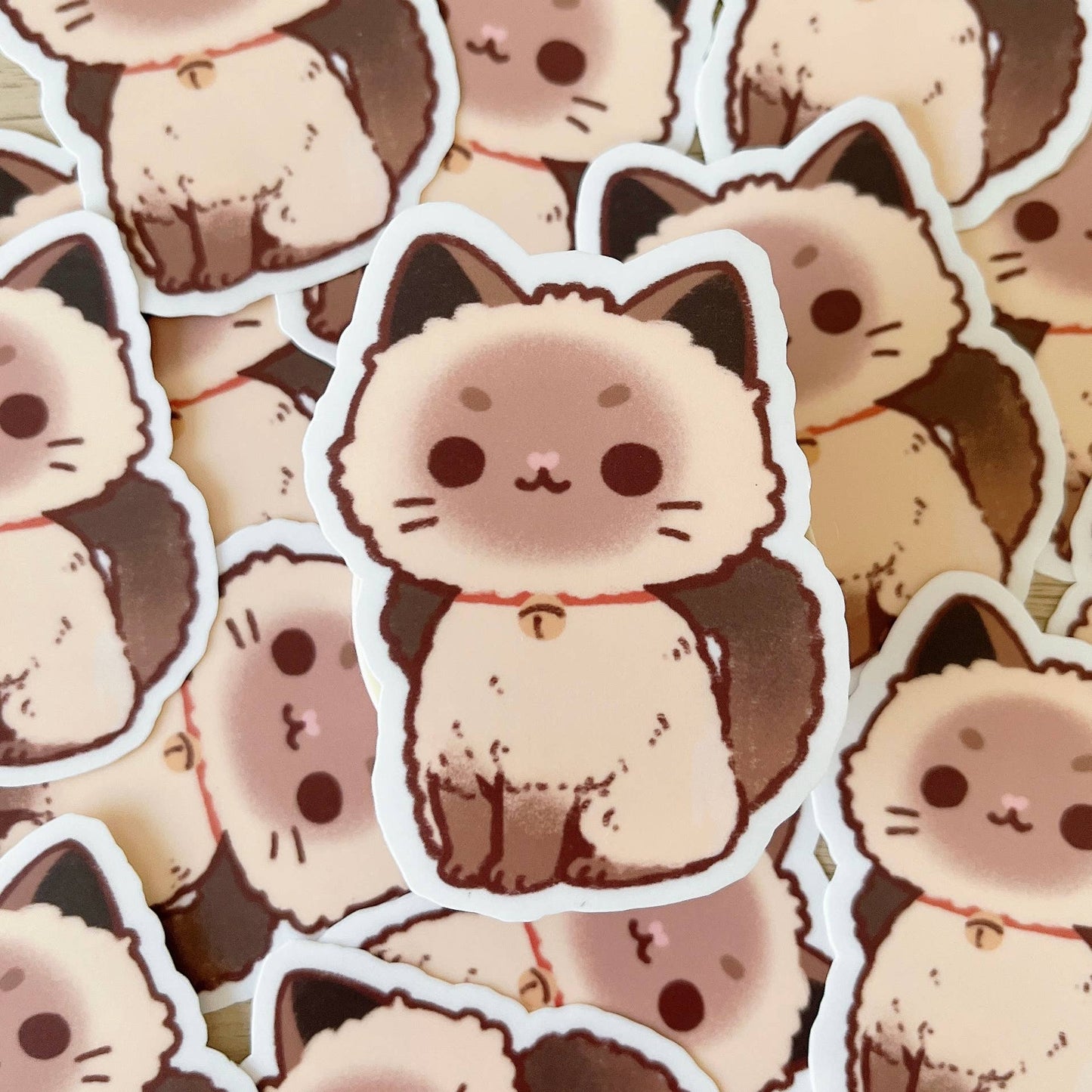 Cherry Rabbit Vinyl Die Cut Sticker - Ragdoll Cat