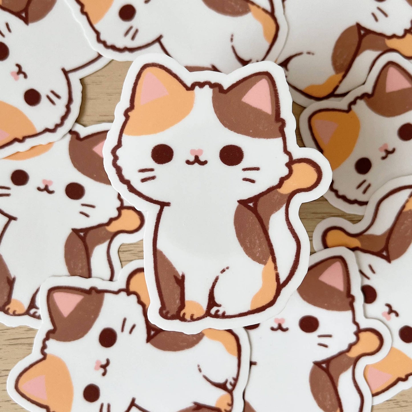Cherry Rabbit Vinyl Die Cut Sticker - Calico Cat