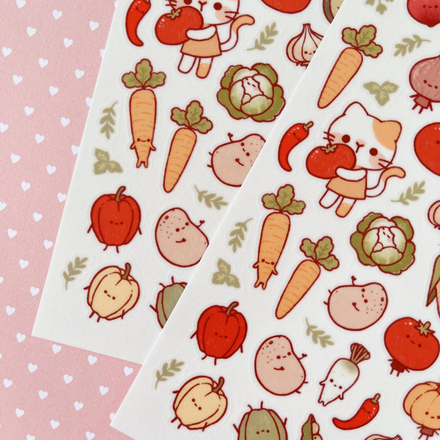 Cherry Rabbit Sticker Sheet - Veggie Friends