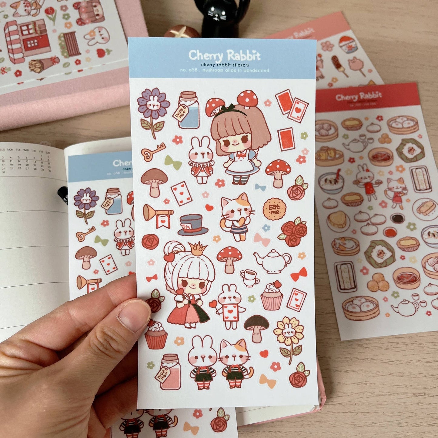 Cherry Rabbit Sticker Sheet - Wonderland