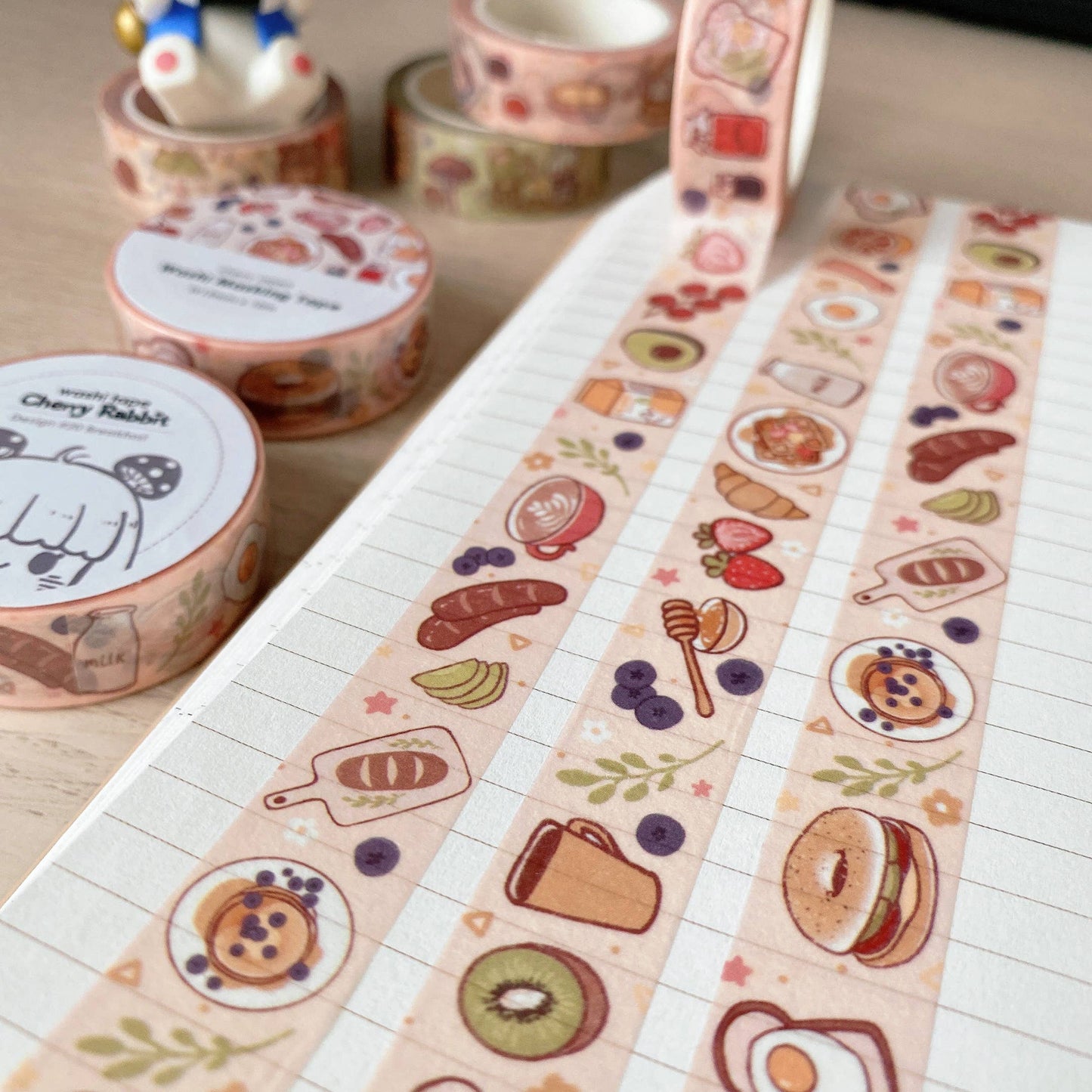 Cherry Rabbit Washi Tape - Breakfast