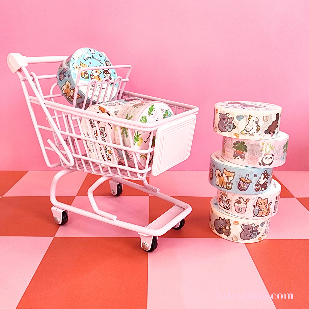 La La Shiba Washi Tape - Kitties & Cream
