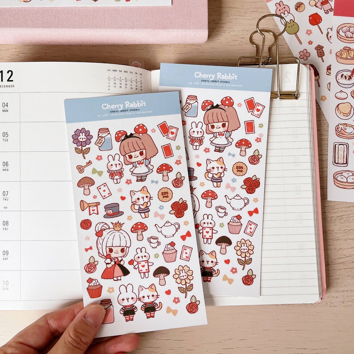 Cherry Rabbit Sticker Sheet - Wonderland