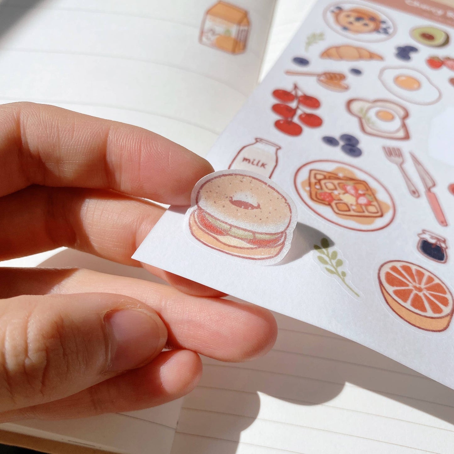 Cherry Rabbit Sticker Sheet - Breakfast