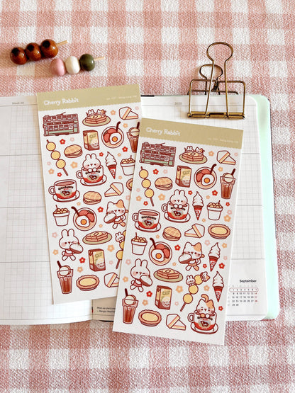 Cherry Rabbit Sticker Sheet - Hong Kong Trip #127