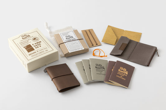 Traveler's Company 20th Anniversary Limited Set - Card Size - Brown