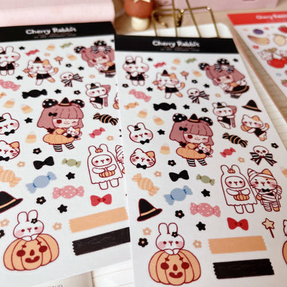 Cherry Rabbit Sticker Sheet - Halloween Candy