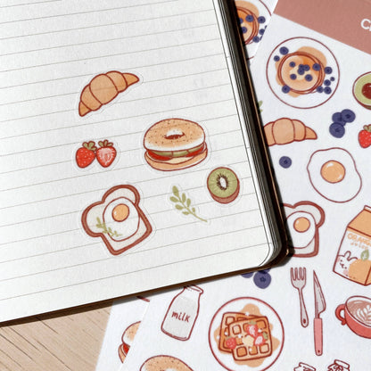 Cherry Rabbit Sticker Sheet - Breakfast