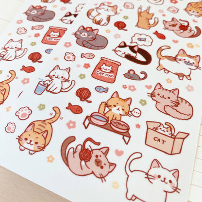 Cherry Rabbit Sticker Sheet - Cat Party