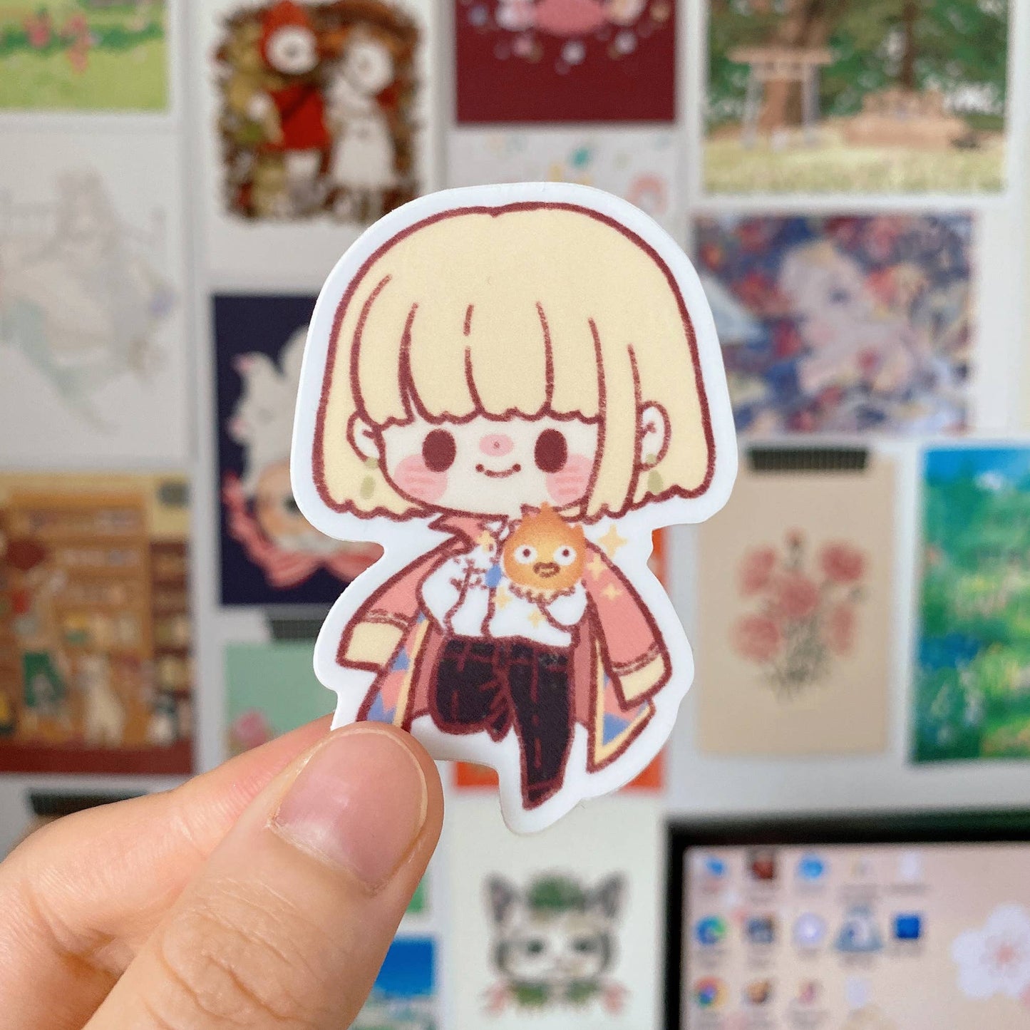 Cherry Rabbit Vinyl Die Cut Sticker - Studio Ghibli: Howl