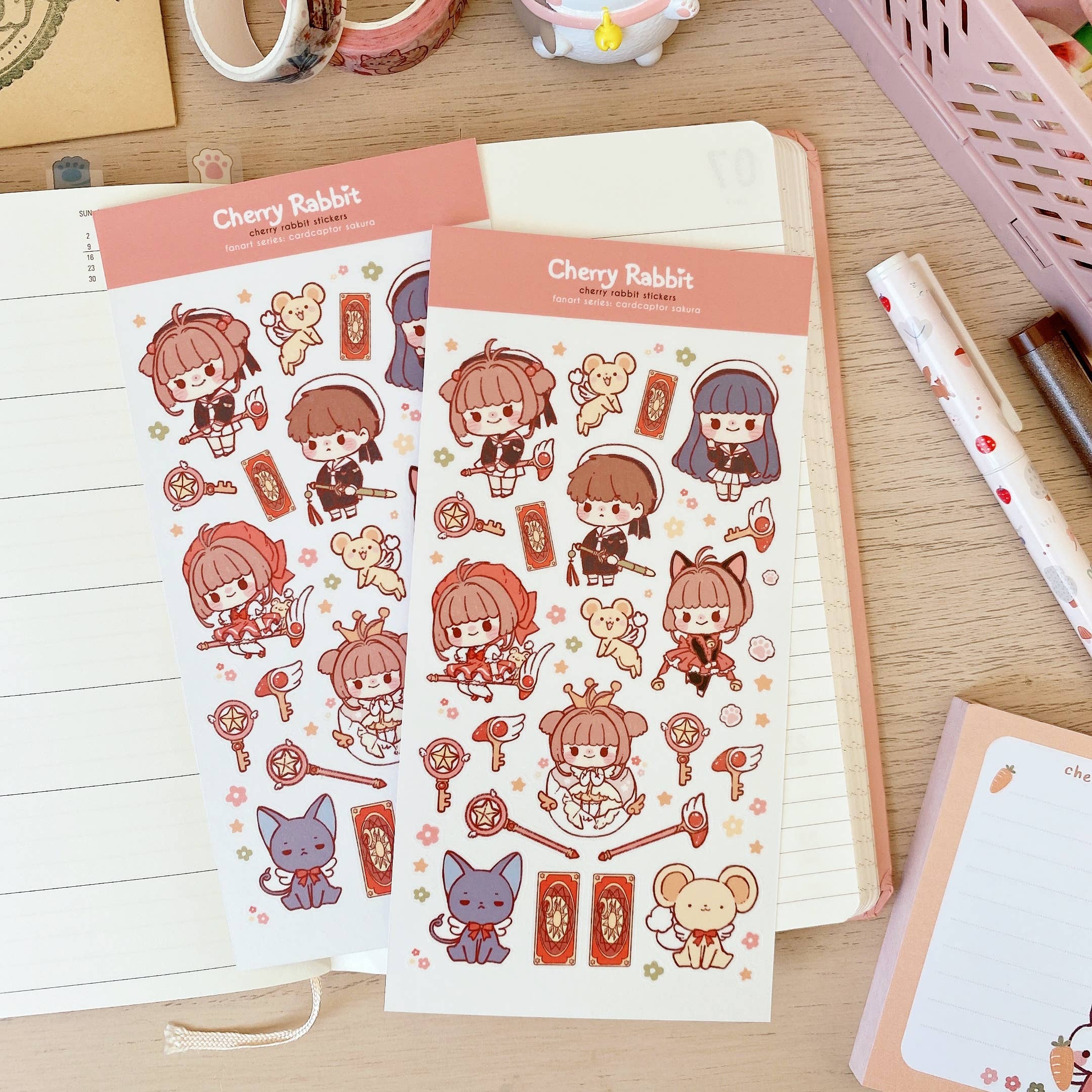 Cherry Rabbit Sticker Sheet - Cardcaptor Sakura – Happy Mail Studios