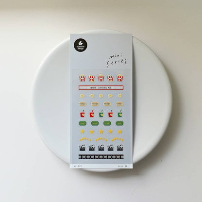 Suatelier Sticker Sheet - Deco 16 (Popcorn and Movies)