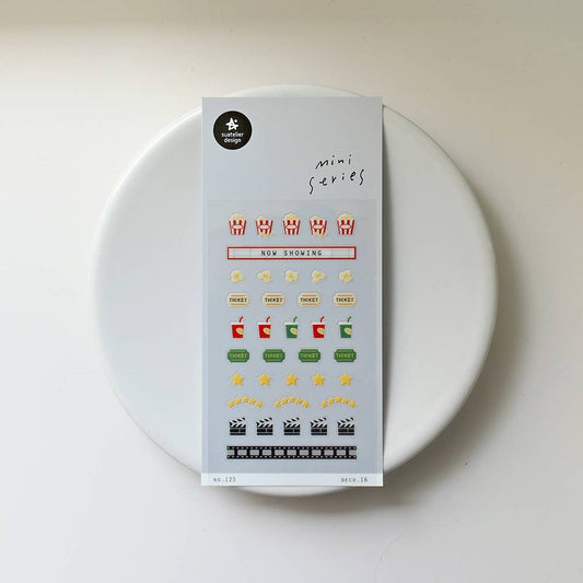 Suatelier Sticker Sheet - Deco 16 (Popcorn and Movies)