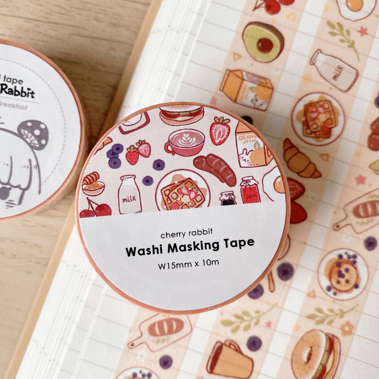 Cherry Rabbit Washi Tape - Breakfast
