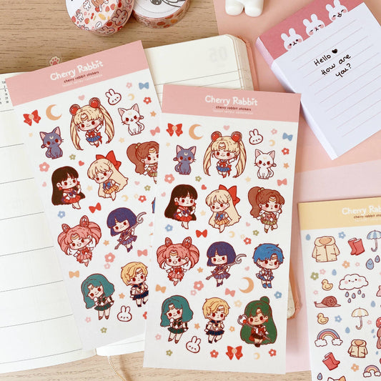 Cherry Rabbit Sticker Sheet - Sailormoon