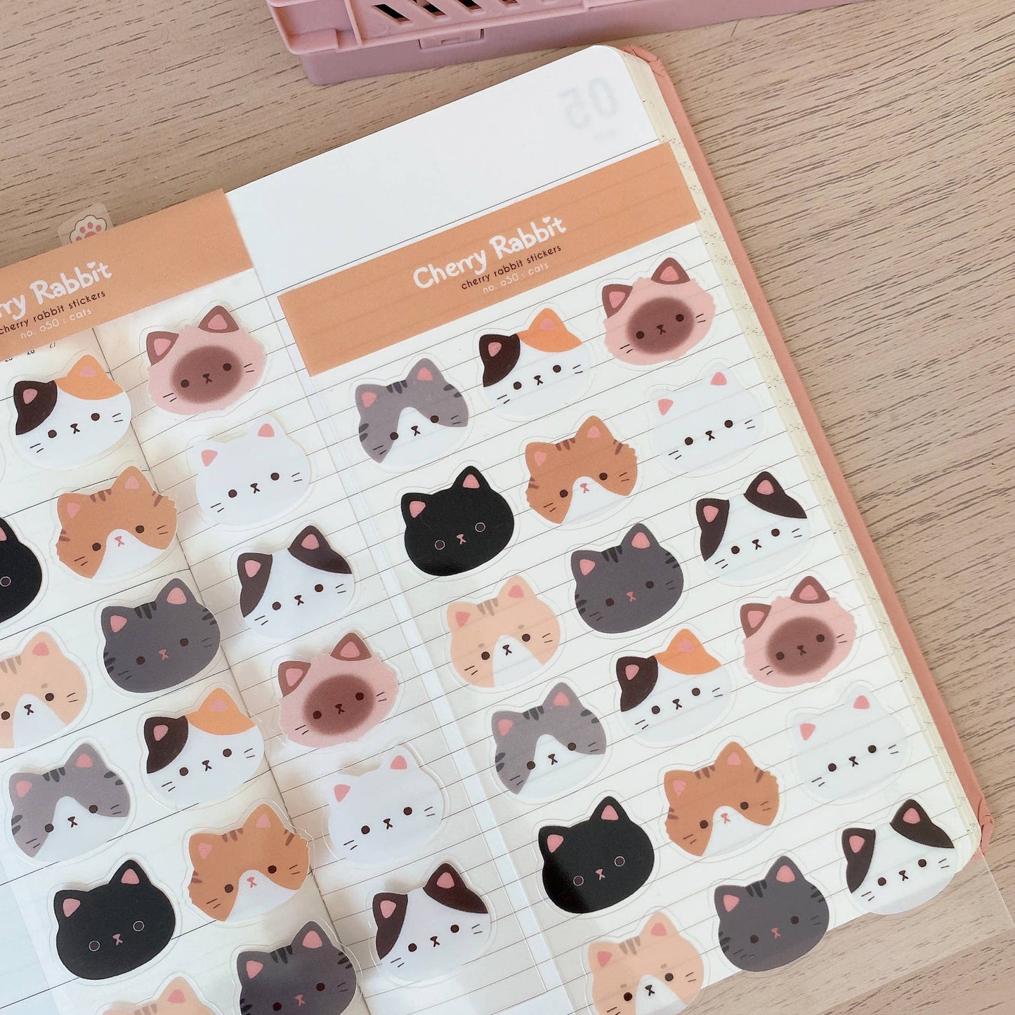 Cherry Rabbit Sticker Sheet - Cat Heads
