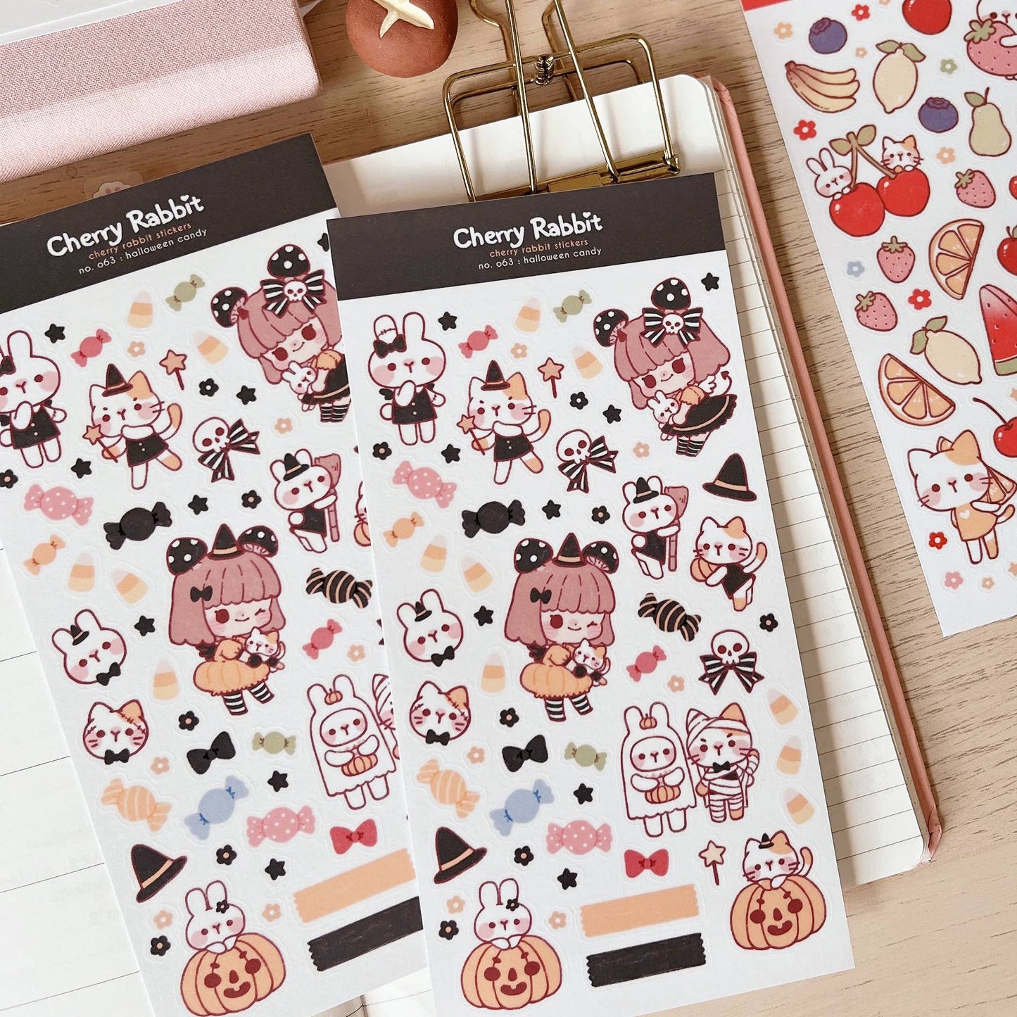 Cherry Rabbit Sticker Sheet - Halloween Candy