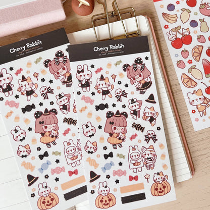 Cherry Rabbit Sticker Sheet - Halloween Candy