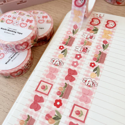 Cherry Rabbit Washi Tape - Tulip Rabbit