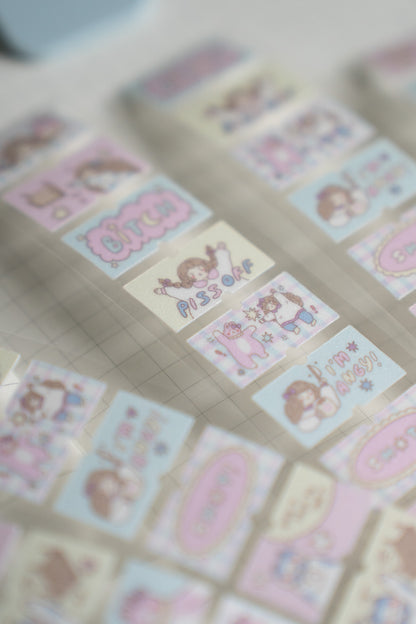 Sho Little Happiness x Artsy Jadey Label Stickers - Angry Besties