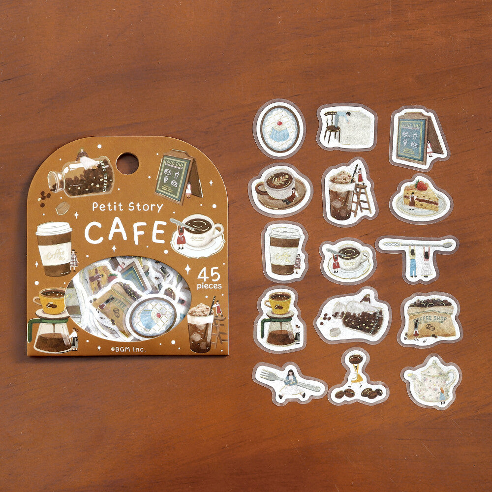 BGM Flake Stickers Petit Story - Cafe