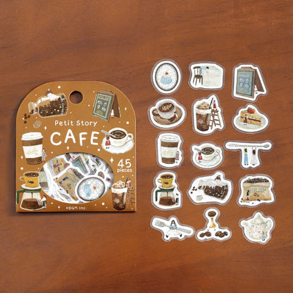 BGM Flake Stickers Petit Story - Cafe