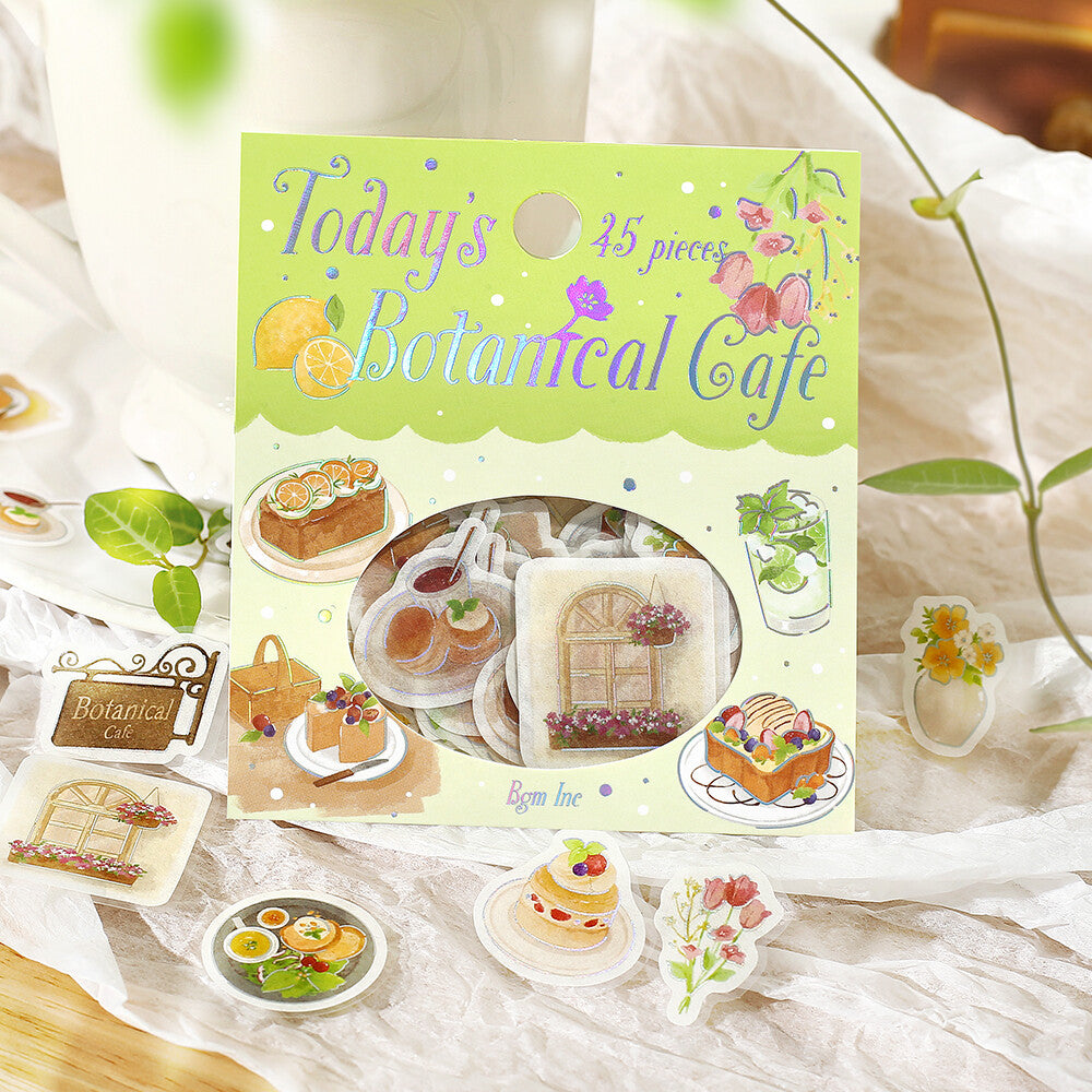 BGM Flake Stickers Today's Cafe - Botanical Cafe