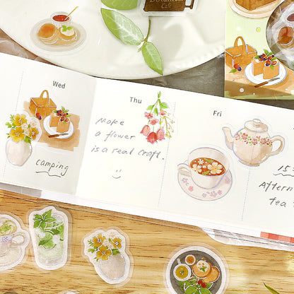 BGM Flake Stickers Today's Cafe - Botanical Cafe