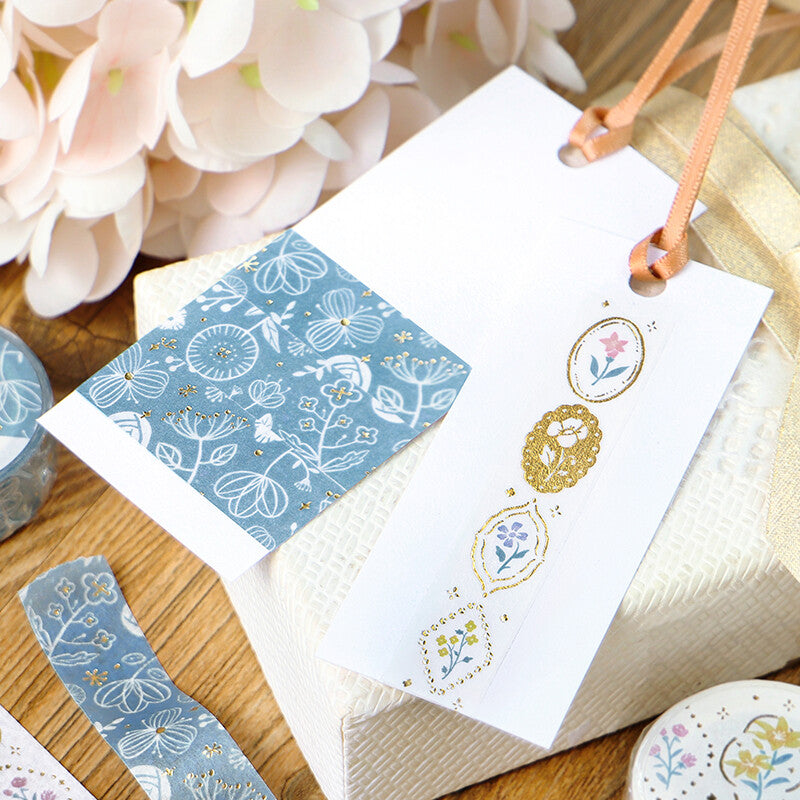 BGM Flowering Plants Washi Tape - Blue Flowers