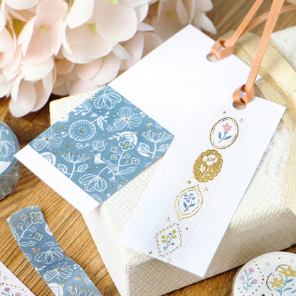 BGM Flowering Plants Washi Tape - Blue Flowers