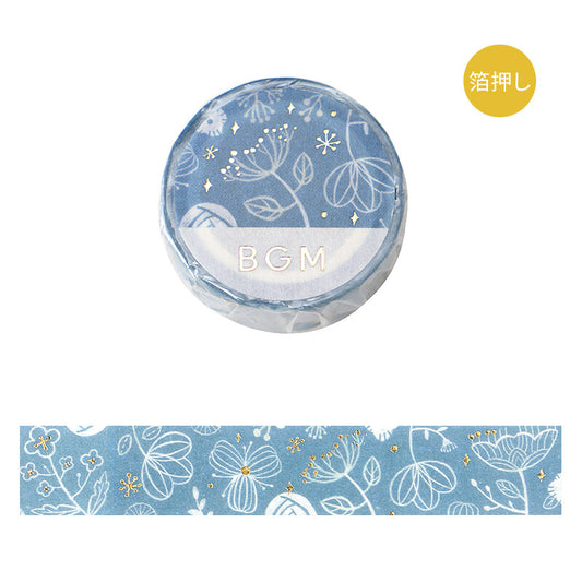 BGM Flowering Plants Washi Tape - Blue Flowers
