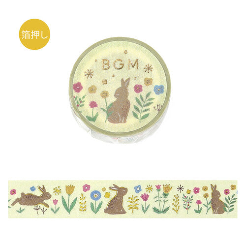 BGM Nordic Forest Washi Tape - Flower & Rabbit
