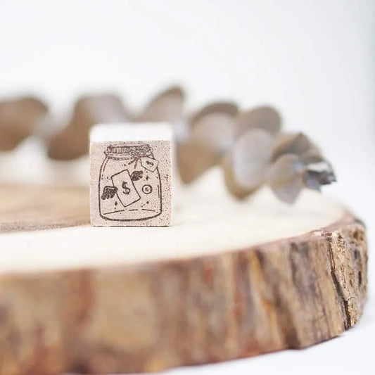Black Milk Project Rubber Stamp - Mini Jar (Money) (Destash)