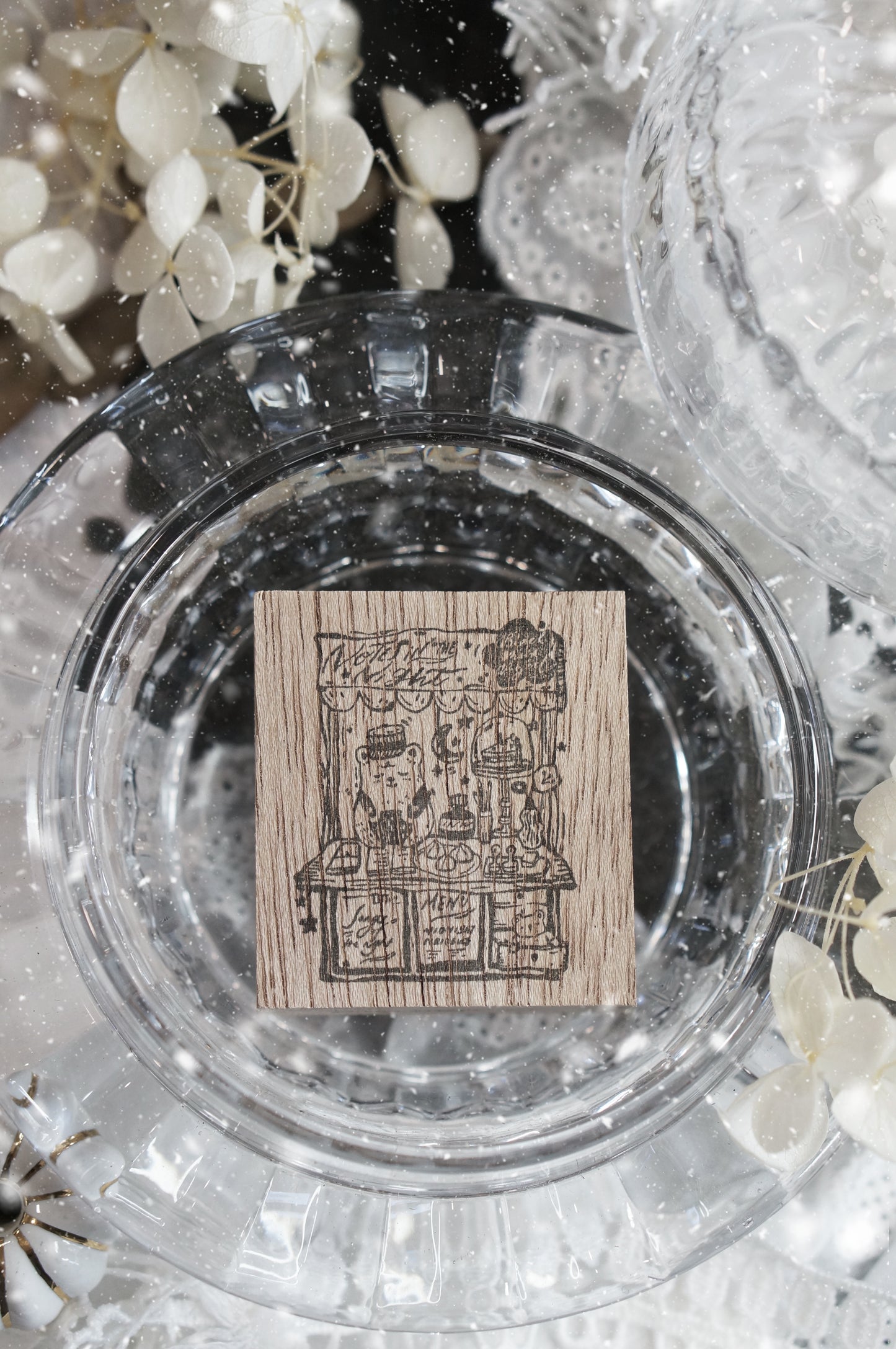 Black Milk Project Rubber Stamp - Notes In The Night - Midnight Bear Cart