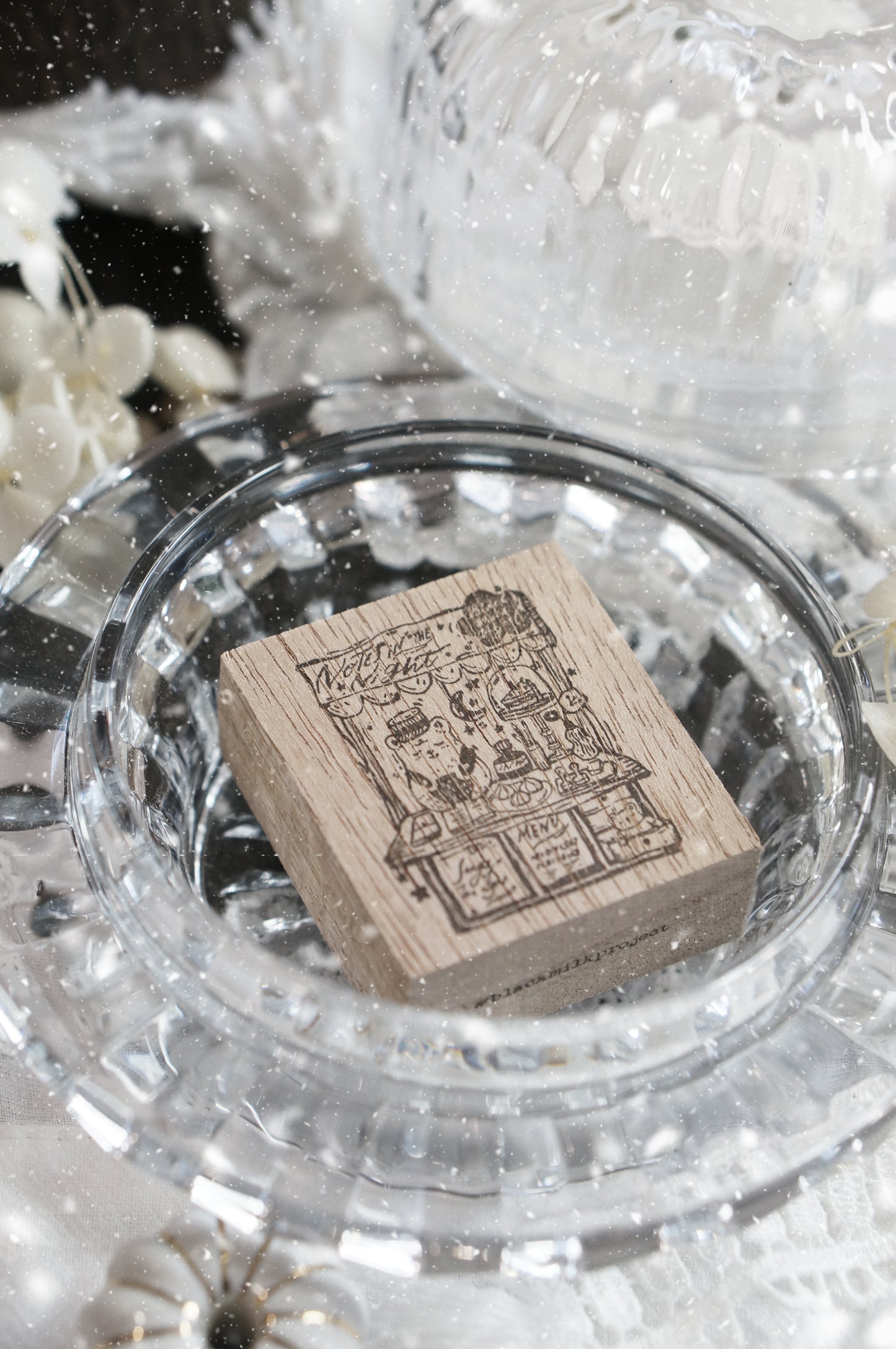 Black Milk Project Rubber Stamp - Notes In The Night - Midnight Bear Cart