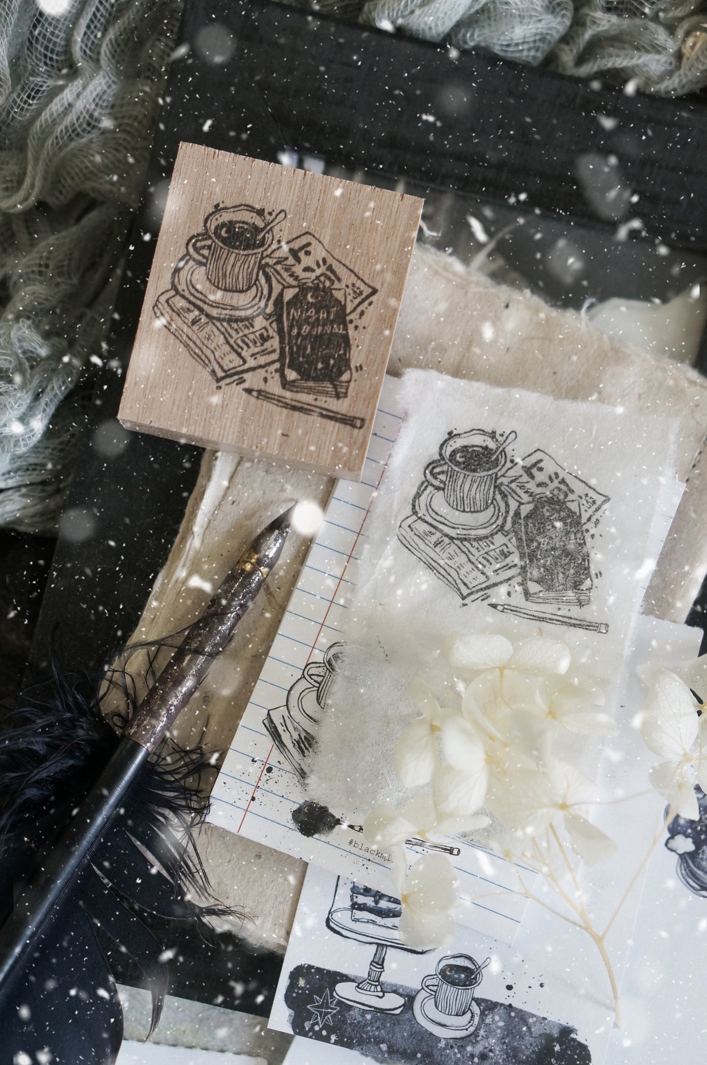 Black Milk Project Rubber Stamp - Notes In The Night - Night Journal