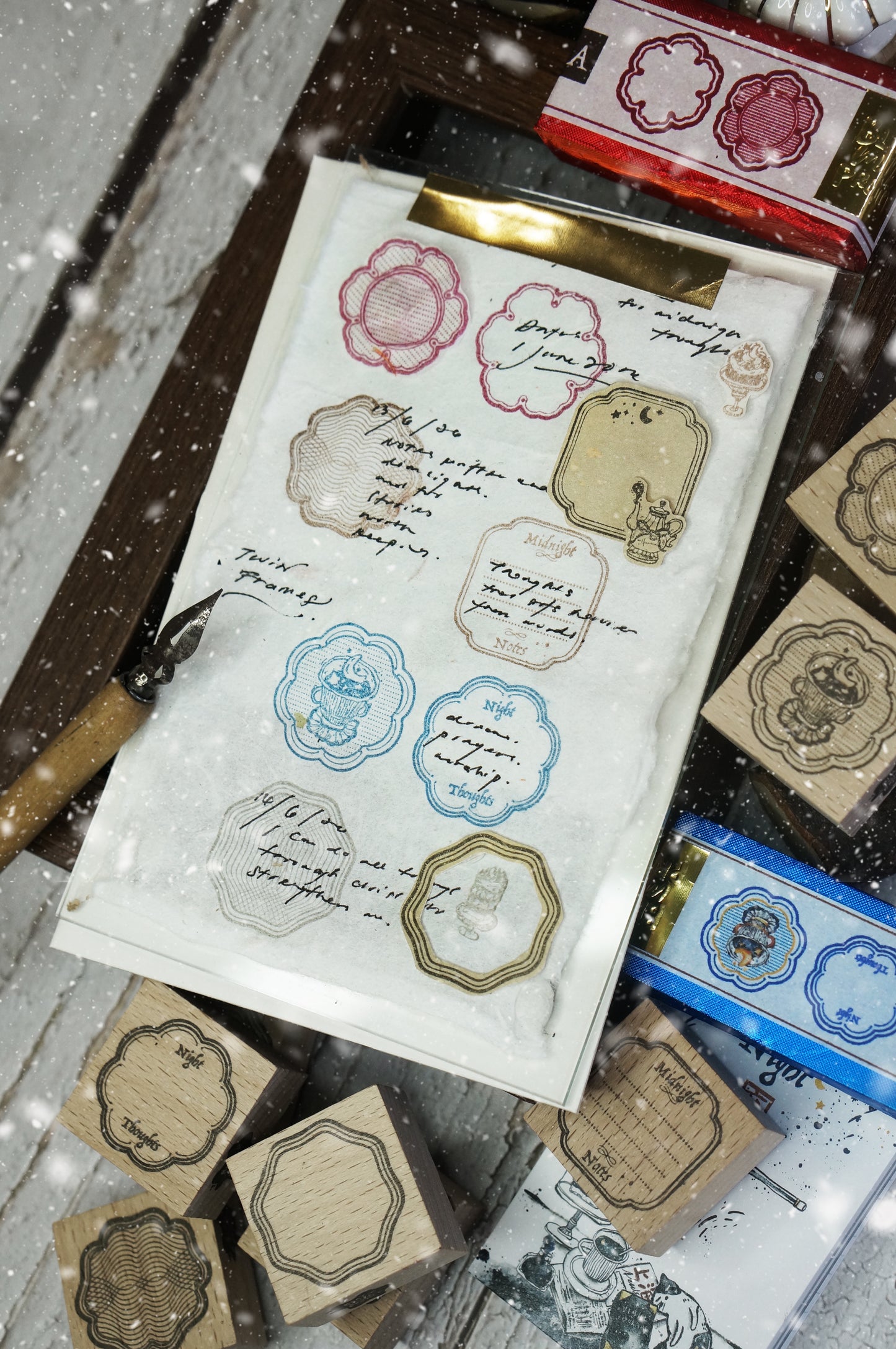 Black Milk Project Rubber Stamp - Notes In The Night - Twin Frame - Set A