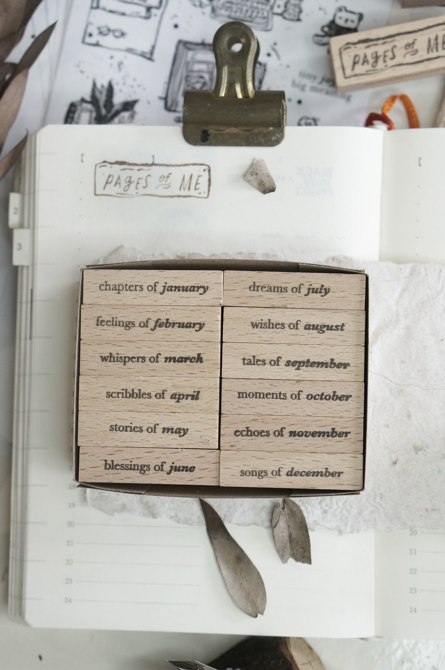 Black Milk Project Rubber Stamp - Pages Of Me: Months Set