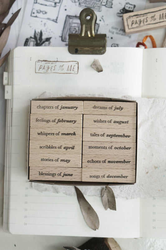 Black Milk Project Rubber Stamp - Pages Of Me: Months Set