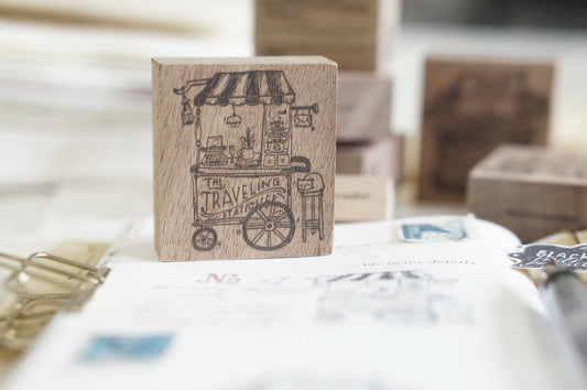 Black Milk Project Rubber Stamp - Traveling Stationer Series: Stationery Cart