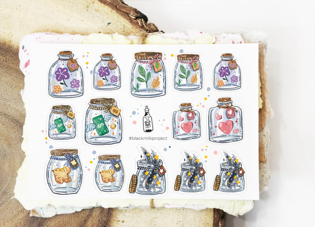 Black Milk Project Sticker Sheet - Mini Jars