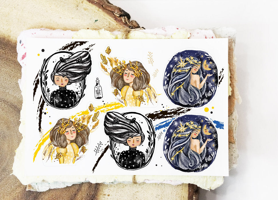 Black Milk Project Sticker Sheet - Whimsical Portrait