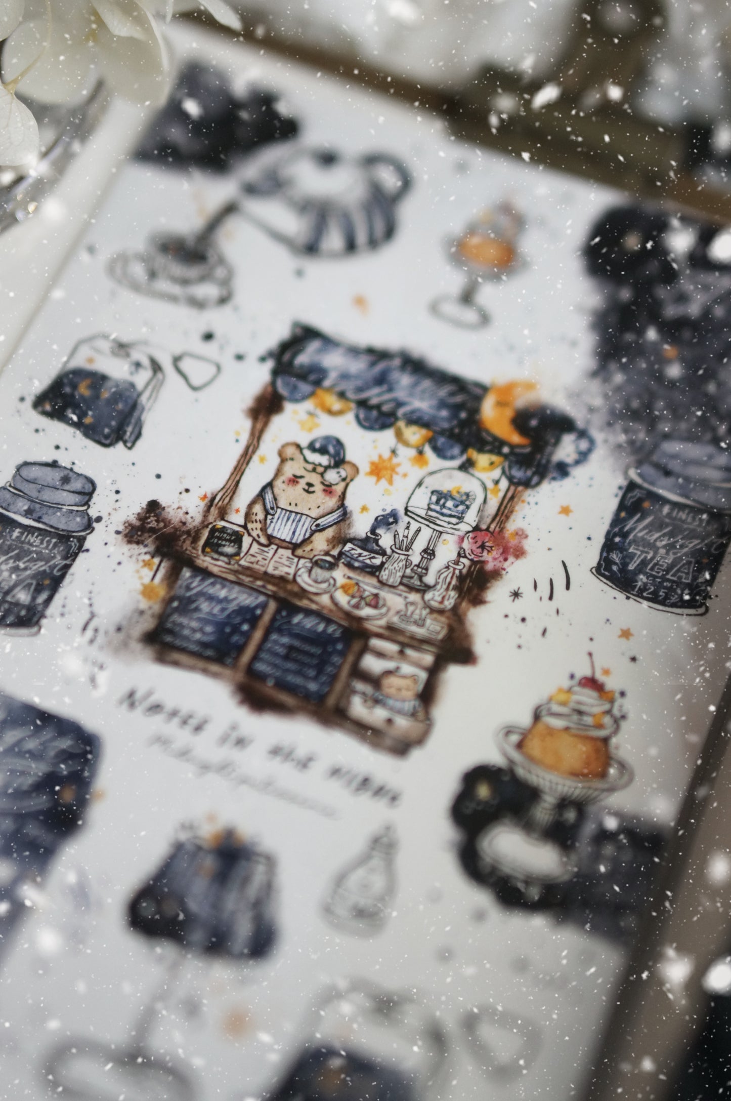 Black Milk Project Washi Sticker Sheet - Notes In The Night - Midnight Patisserie